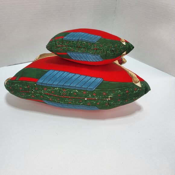 VTG 80s Handmade Christmas Holiday Rocking Hobby Horse Decorative Throw Pillows - Picture 3 of 6